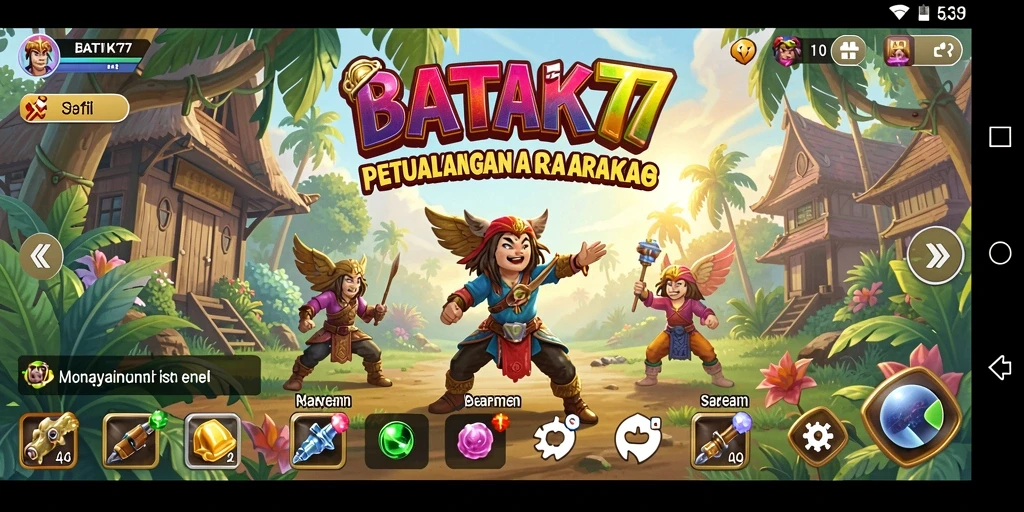 Screenshot menampilkan momen mendebarkan dalam gameplay Arcade BATIK77.
