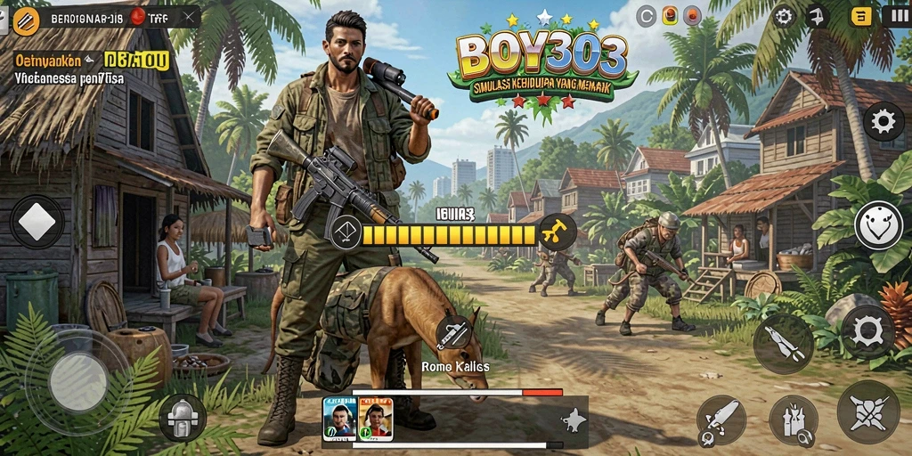 Tampilan gameplay yang mendalam dan interaktif dari BOY303.