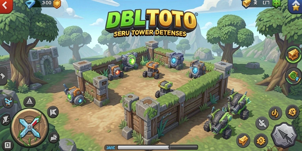 Tampilan gameplay DBLTOTO dengan aksi Tower Defense yang mendebarkan.