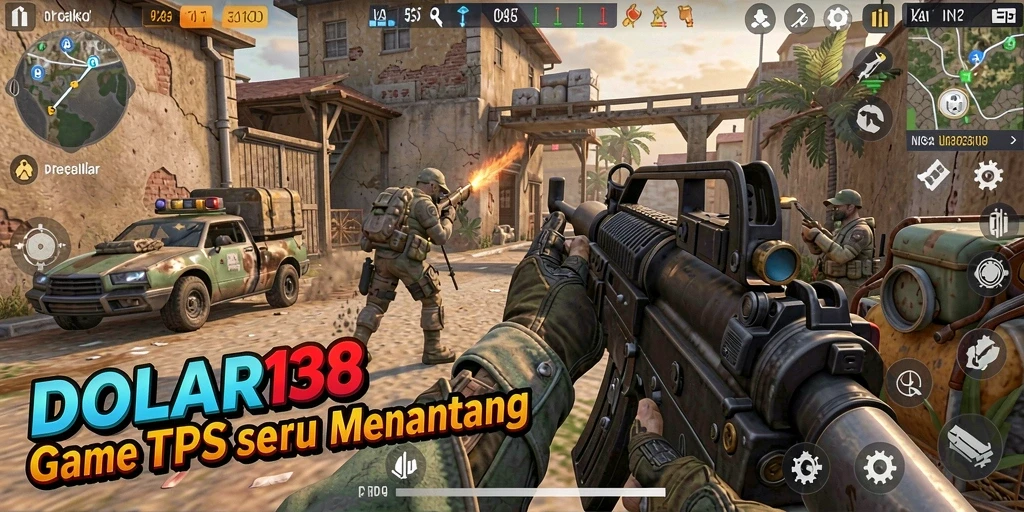 Tangkapan layar DOLAR138 menampilkan aksi tembak-menembak yang intens.