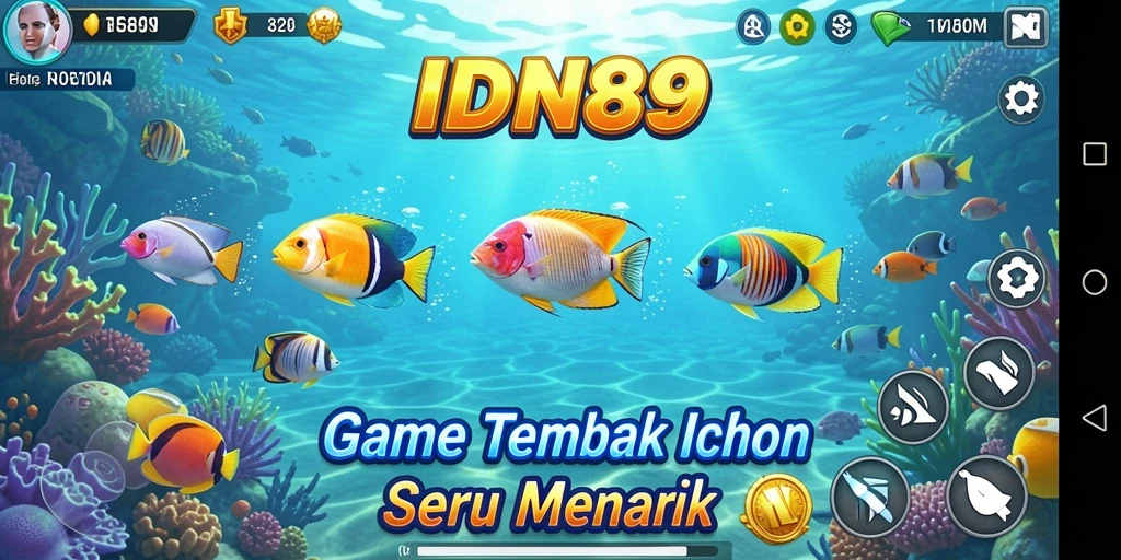 Screenshot gameplay IDN89 menampilkan aksi tembak ikan yang seru.
