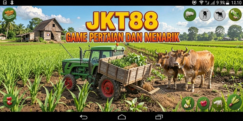 Tangkapan layar JKT88 menampilkan gameplay pertanian yang seru dan menantang.