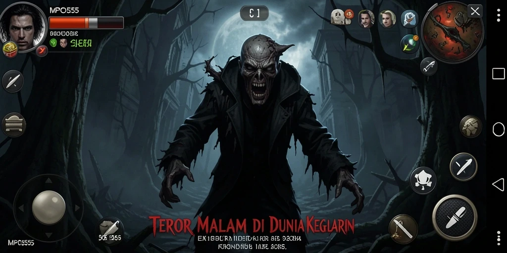 Screenshot MPO555 menunjukkan suasana menegangkan dalam gameplay Horror.
