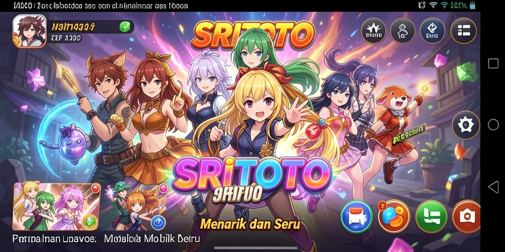 Tampilan gameplay SRITOTO yang menarik dengan karakter-karakter anime.