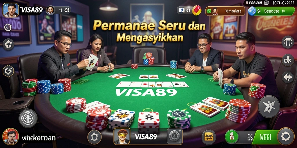 Screenshot permainan <strong>VISA89</strong> menampilkan aksi seru dalam permainan poker.